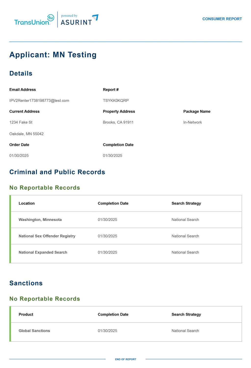 Full Tenant Report (Credit + Background + Eviction)
