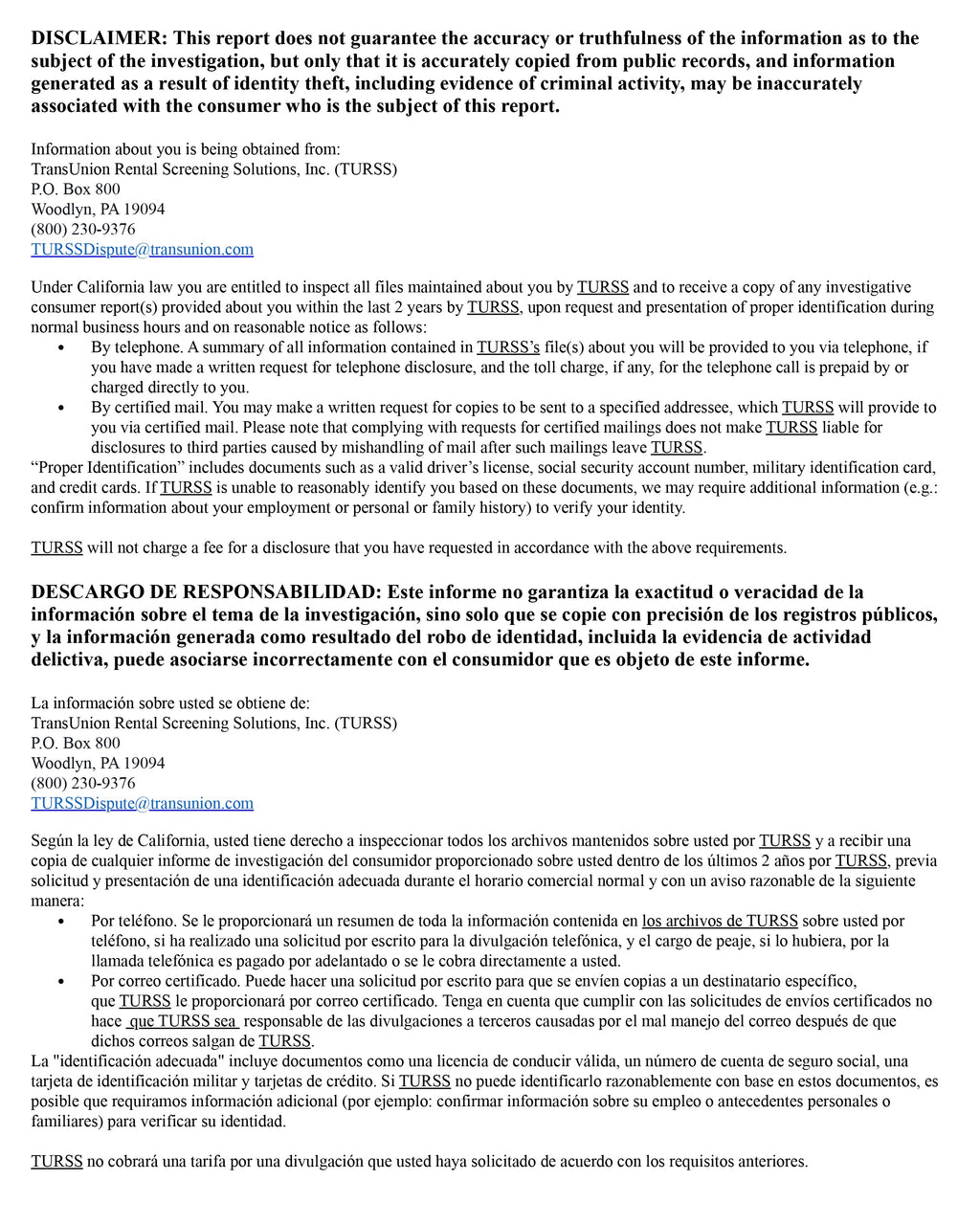 Full Tenant Report (Credit + Background + Eviction)