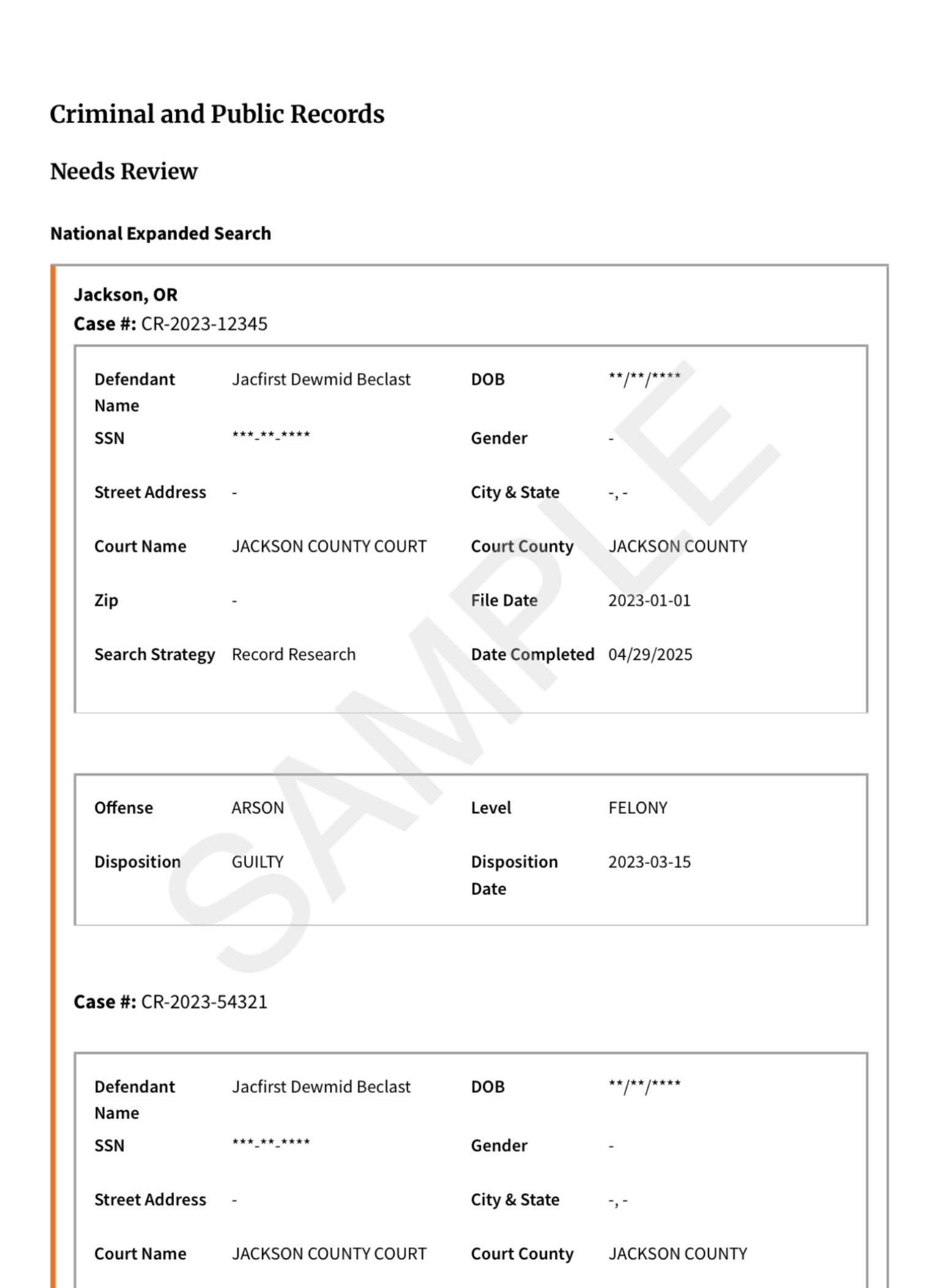 Full Tenant Report (Credit + Background + Eviction)