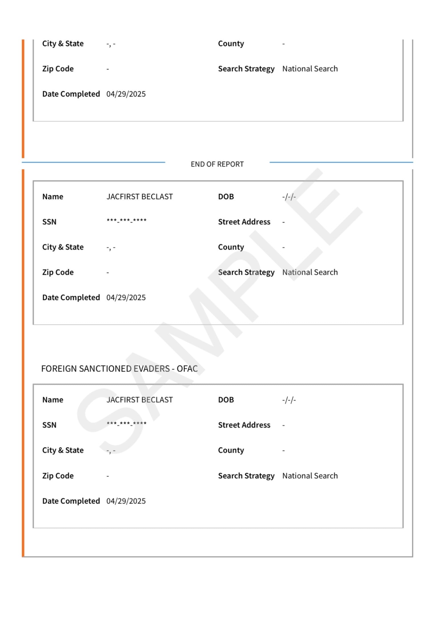 Full Tenant Report (Credit + Background + Eviction)